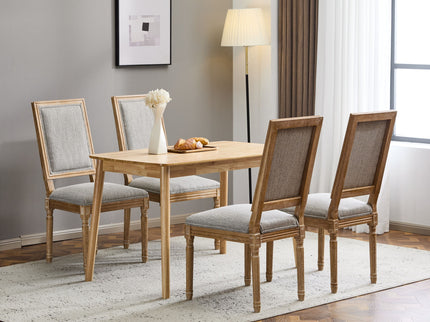 French Country Style Dining Chair With Upholstered Seating And Fluted Legs