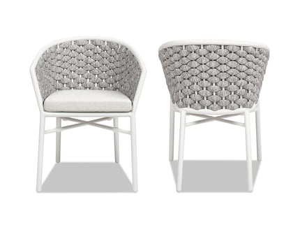 Rowan - Rope Barrel Back Patio Dining Chairs (Set of 2) - Optic White