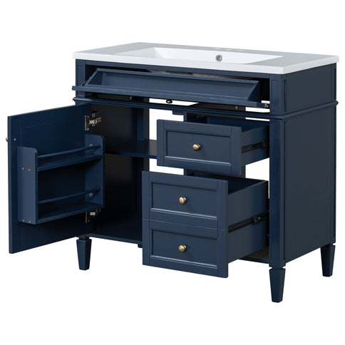 Bathroom Vanity & Top Sink, Modern Bathroom Storage Cabinet With 2 Drawers And A Tip-Out Drawer