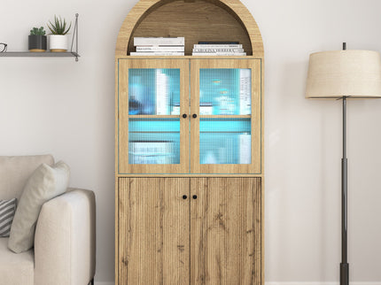 Modern Tech Inspired Dome Cabinet With LED Lighting