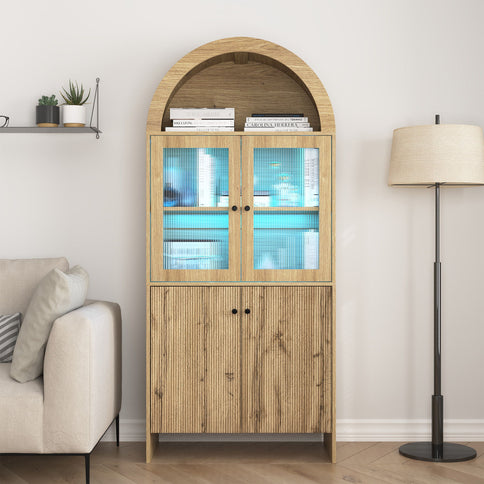 Modern Tech Inspired Dome Cabinet With LED Lighting