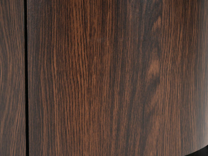 Elegant Italian High Grade Double Layer Storage Round Side Table - Brown / Black