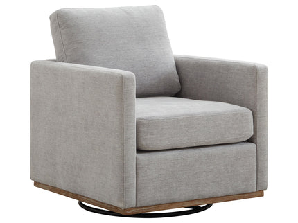 Modern Square Upholstered Swivel Accent Chair With Metal Base