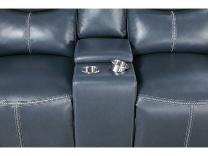 Stanwicke - 2 Piece Motion Reclining Sofa Set With Contrast Stitching - Blue