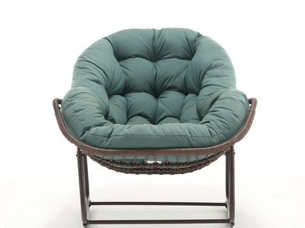 Indoor / Outdoor Oversized Wicker Egg Rocker Chair - Light Green