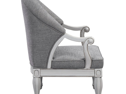 Florian - Antique Chair - Gray / White