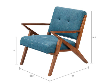 Lounge Chair With Tufted Upholstery And Solid Frame