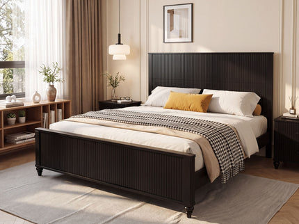 Fluted Platform Bed Frame, No Box Spring Needed