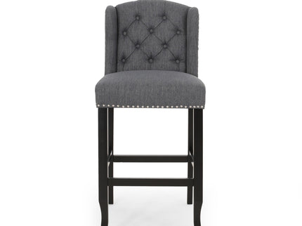 Vienna - Contemporary Fabric Tufted Wingback Counter Stools (Set of 2)