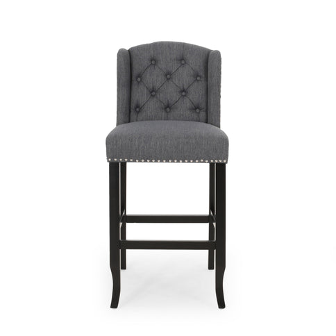 Vienna - Contemporary Fabric Tufted Wingback Counter Stools (Set of 2)