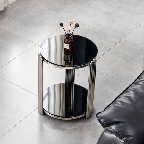 Round Table With Double Layer Storage
