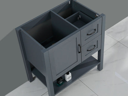 Bathroom Vanity With Mirror And Top Only - Gray