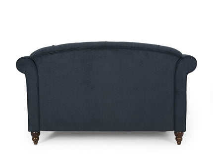 Upholstered Chaise Lounge With Scroll Arms, Turned Legs And 2 Pillows
