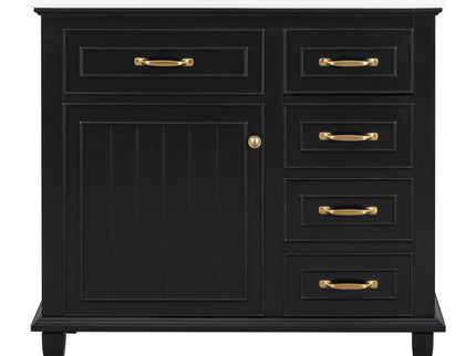 Modern Bathroom Vanity With Sink Top, Flip Drawers, Adjustable Shelf