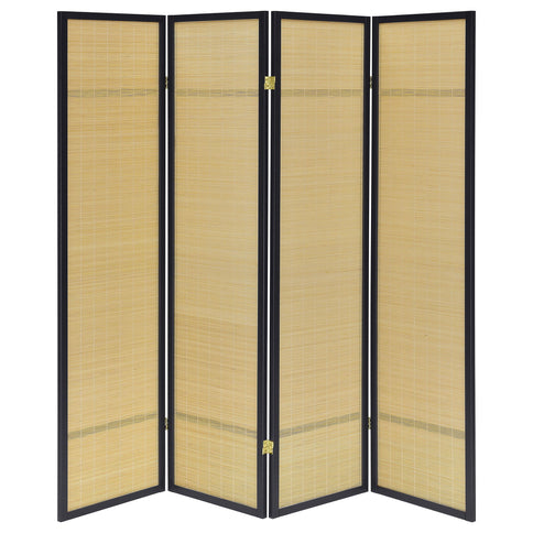 Sensei - 4 Panel Bamboo Room Divider Folding Screen - Natural