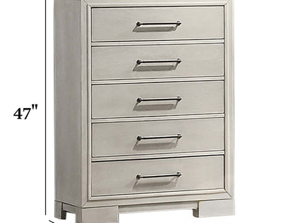 1 Piece Chest With Square Legs And Sleek Handles - Antique White