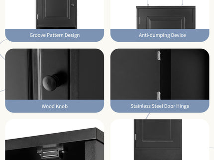 Multi Functional Corner Cabinet With Adjustable Shelves And 2 Doors
