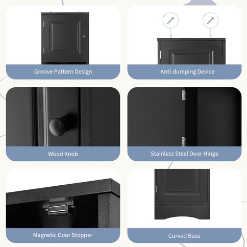 Multi Functional Corner Cabinet With Adjustable Shelves And 2 Doors
