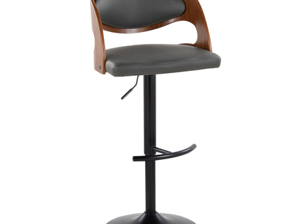 Pino - Mid Century Modern Adjustable Barstool With Swivel With Rounded T Footrest (Set of 2)