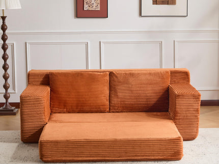 Comfortable Deep Seat Loveseat Sofa Bed, Reversible Cushion With Pillows