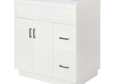 Bathroom Vanity With 2 Doors, 2 Drawers, Adjustable Shelf, Hidden Slides & Soft Close Hinges