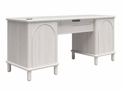 Selena - Double Pedestal Desk - Rustic White