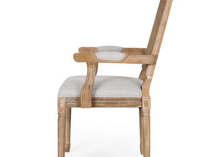 Elegant French Country Style Dining Chair With Cane Backrest