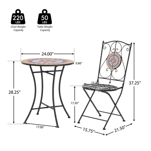 Lambert - Outdoor Chat Set - Black / Red