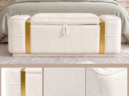Storage Bench Upholstered Ottoman Bed End Bench With Lift Top Storage