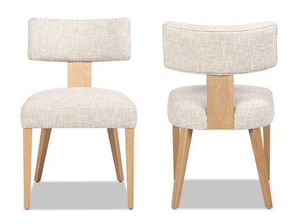 Louise - Split Back Upholstered Dining Side Chair (Set of 2) - Travertine Beige