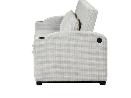 Pull Out Loveseat Sofa With Adjsutable Backrest, 2 Pillows, Cup Holders, USB Ports For Living Room