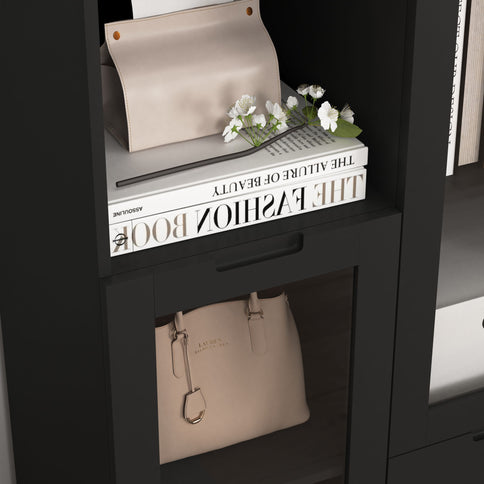 Modern Cabinet With Glass Doors And Drawer