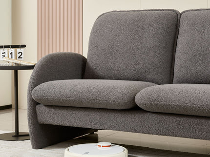 Loveseat Sofa Small Couch For Living Room, Sherpa Fabric Upholstered Loveseat Sofa Couch, Small Loveseat Sofa For Apartment, Bedroom