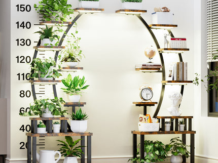 9 Tiered Indoor Plant Stand With 5 Adjustable Grow Lights