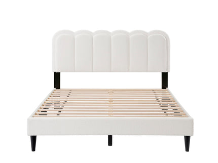 Lambswool Petal Headboard Bed Frame