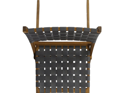 Solidago - Outdoor And Strapping Belt Folding Chairs, (Set of 2) - Black / Brown