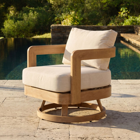 Swivel Chair For Patio - Oak