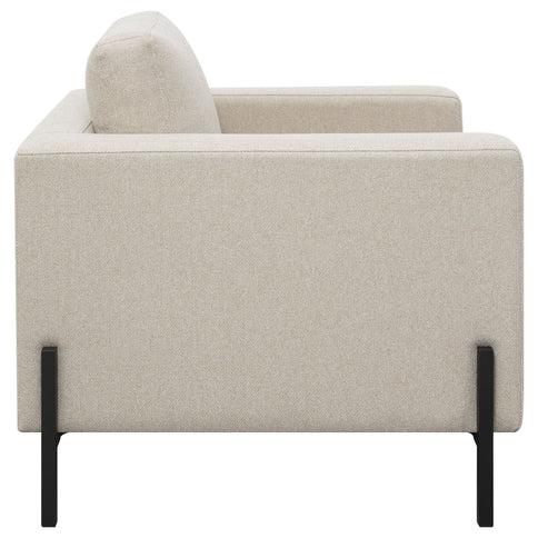 Schwan - Upholstered Track Arm Accent Chair - Oatmeal