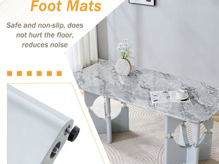 Modern Dining Table With Sleek Hollow-Out Frame And Accents