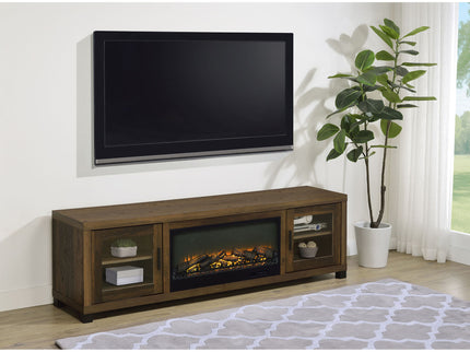 Temby - Fireplace TV Stand With Flameless Ambience - Pine Wood