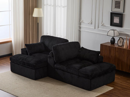 Double Chaise Lounge Chair, Oversized Upholstered Sleeper Cloud Couch