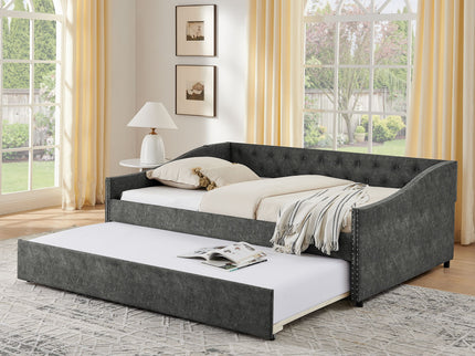 Upholstered Daybed With USB Charging & Pull Out Bed