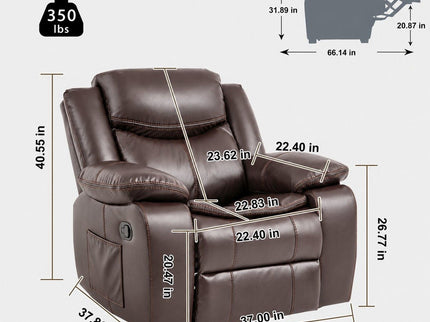 Rocker Recliner Chair With Manual Recline And 360° Swivel Base