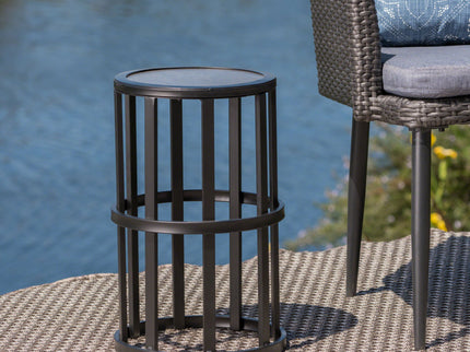 Outdoor Powder Coated Side Table - Gray