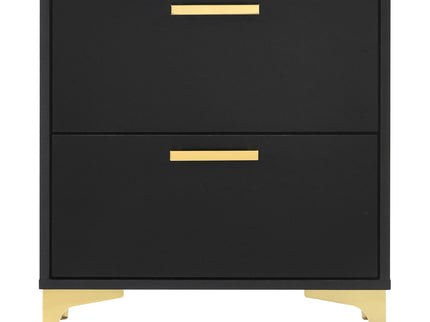 2 Drawer Rectangular Nightstand - Black