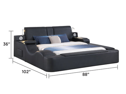 Zoya - Smart Multifunctional Bed, Built In Bluetooth Speakers, USB Charging