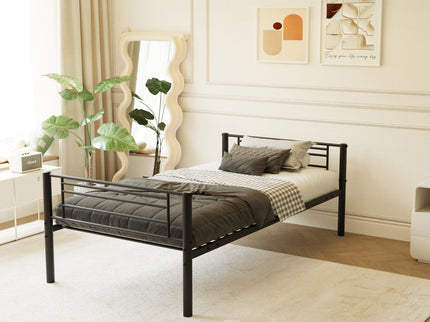 Twin Size Metal Triple Bunk Bed For Bedroom And Dormitory, Convertible Into 3 Separate Beds - Black