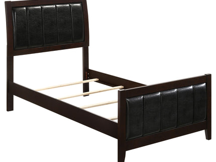 Twin Panel Bed With Headboard And Tapered Legs - Brown