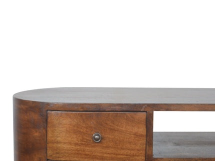 Solid Wood Rounded Entertainment Unit