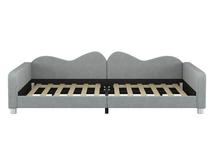 Upholstered Daybed, Sherpa Fabric Sofabed With Cloud-Shaped Backrest